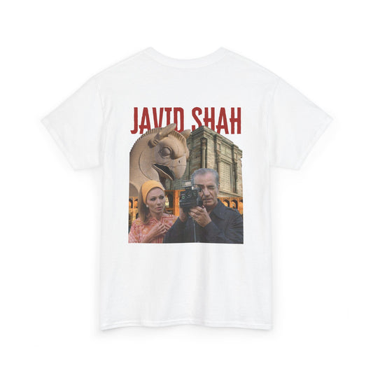JavidShah Tee - Shah and Farah with Historical Iran Photo Collage