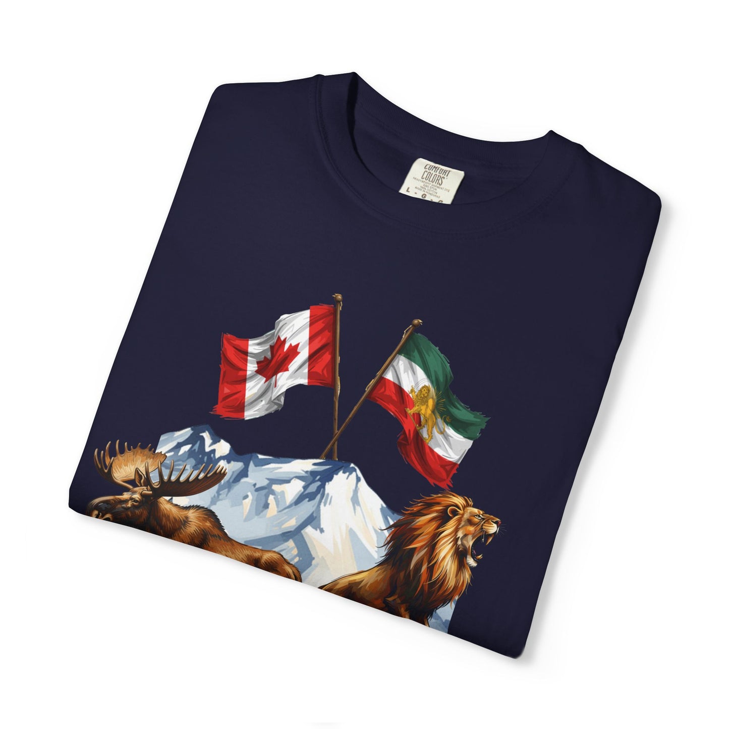 Canadian Flag x Lion and Sun Tee - Free Iran Solidarity T-Shirt