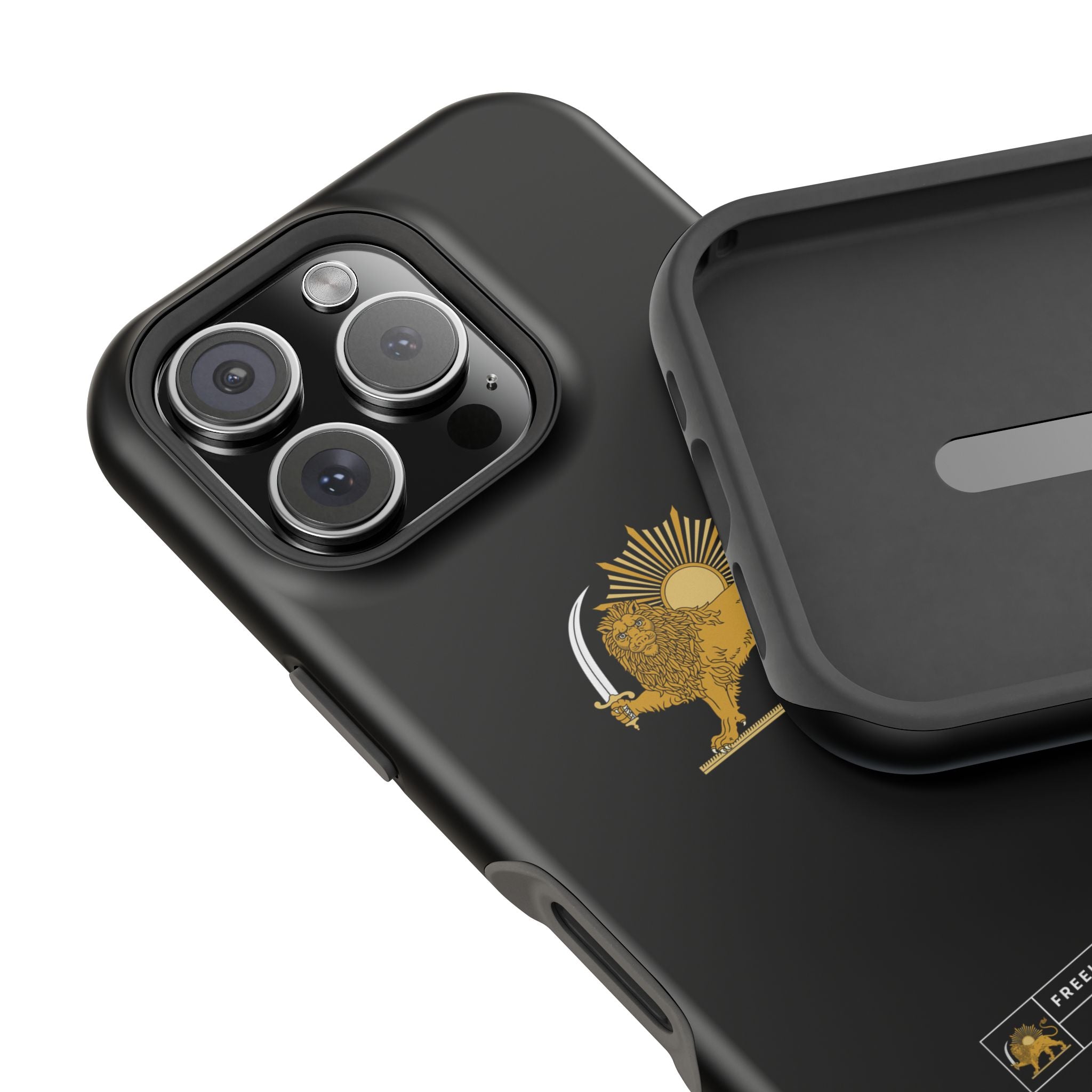 'JavidShah' Magnetic Impact-Resistant Case — Golden Lion and Sun Design