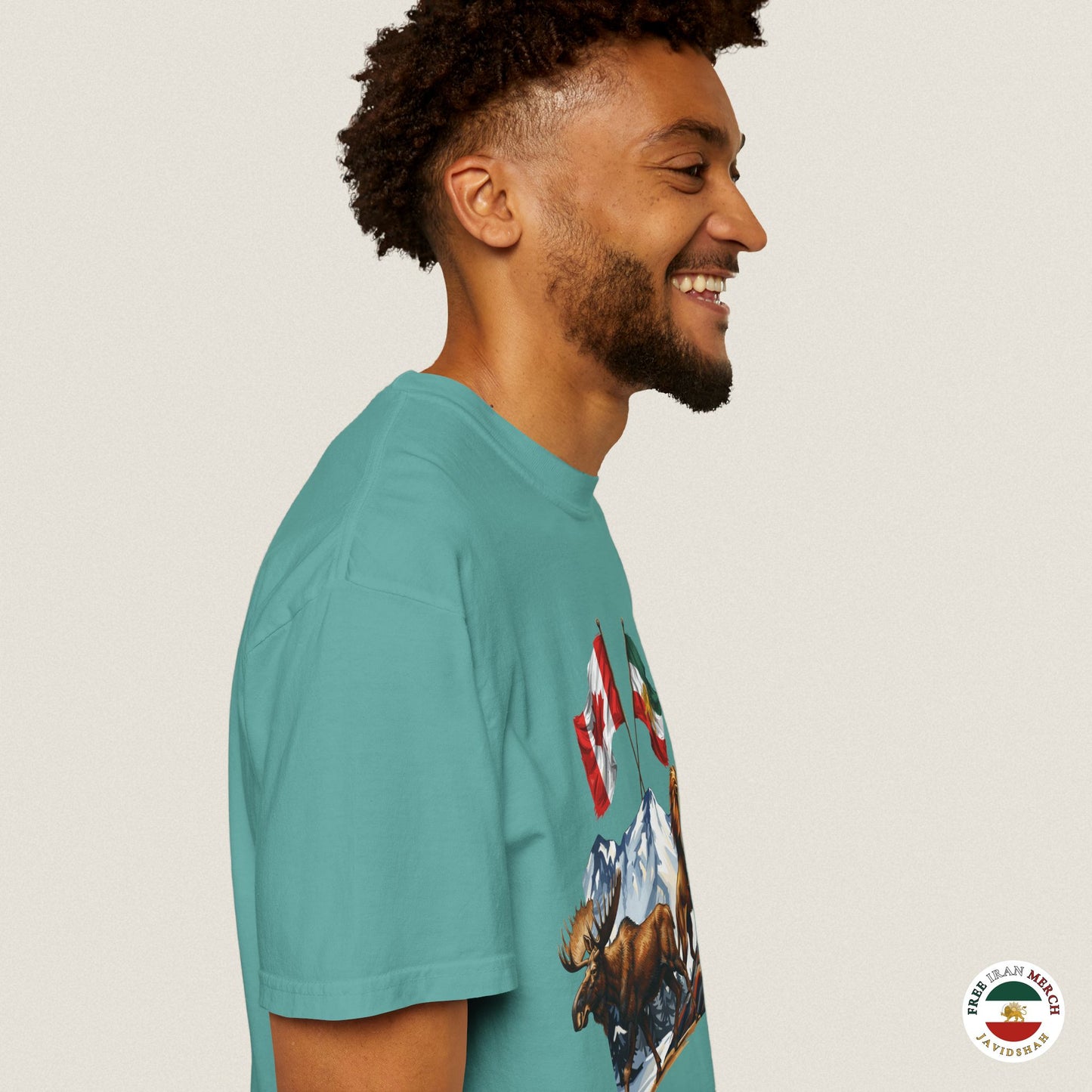Canadian Flag x Lion and Sun Tee - Free Iran Solidarity T-Shirt