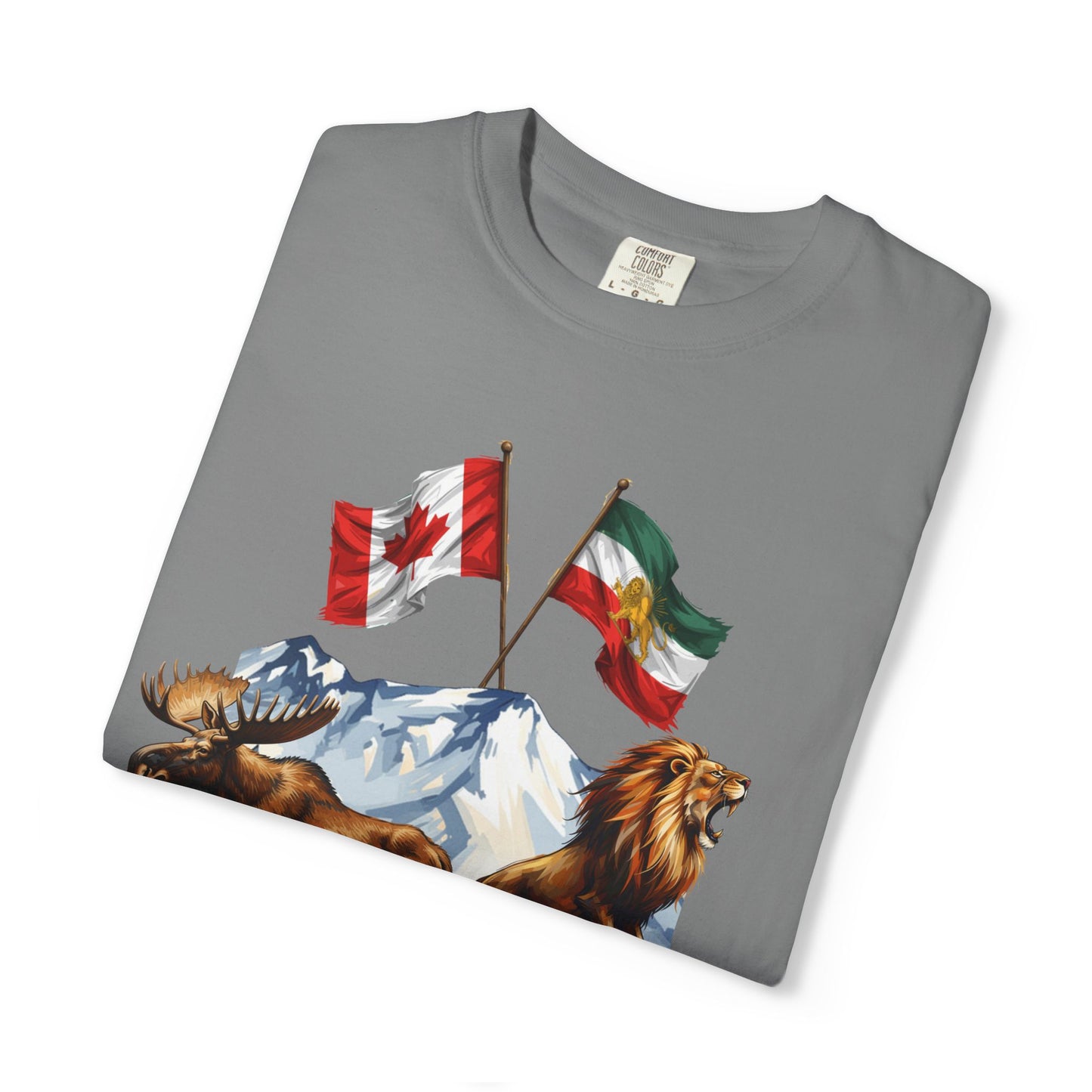 Canadian Flag x Lion and Sun Tee - Free Iran Solidarity T-Shirt