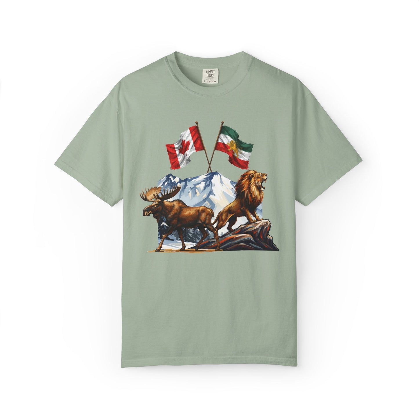 Canadian Flag x Lion and Sun Tee - Free Iran Solidarity T-Shirt
