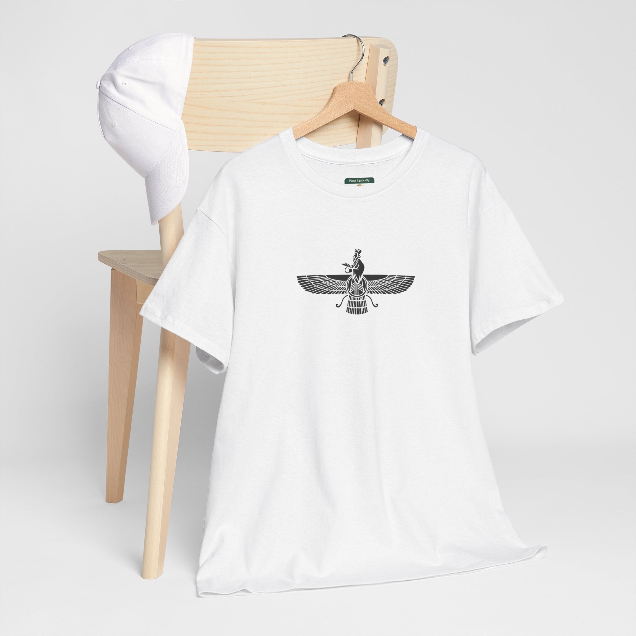 Faravahar Symbol T-Shirt - Persian Zoroastrian Winged Guardian Tee