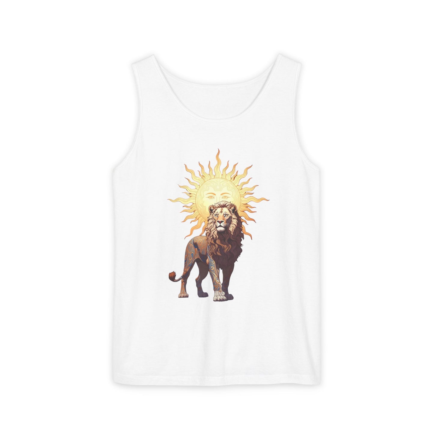 Lion & Sun Tank Top - Vintage Persian Sunface Graphic Tank