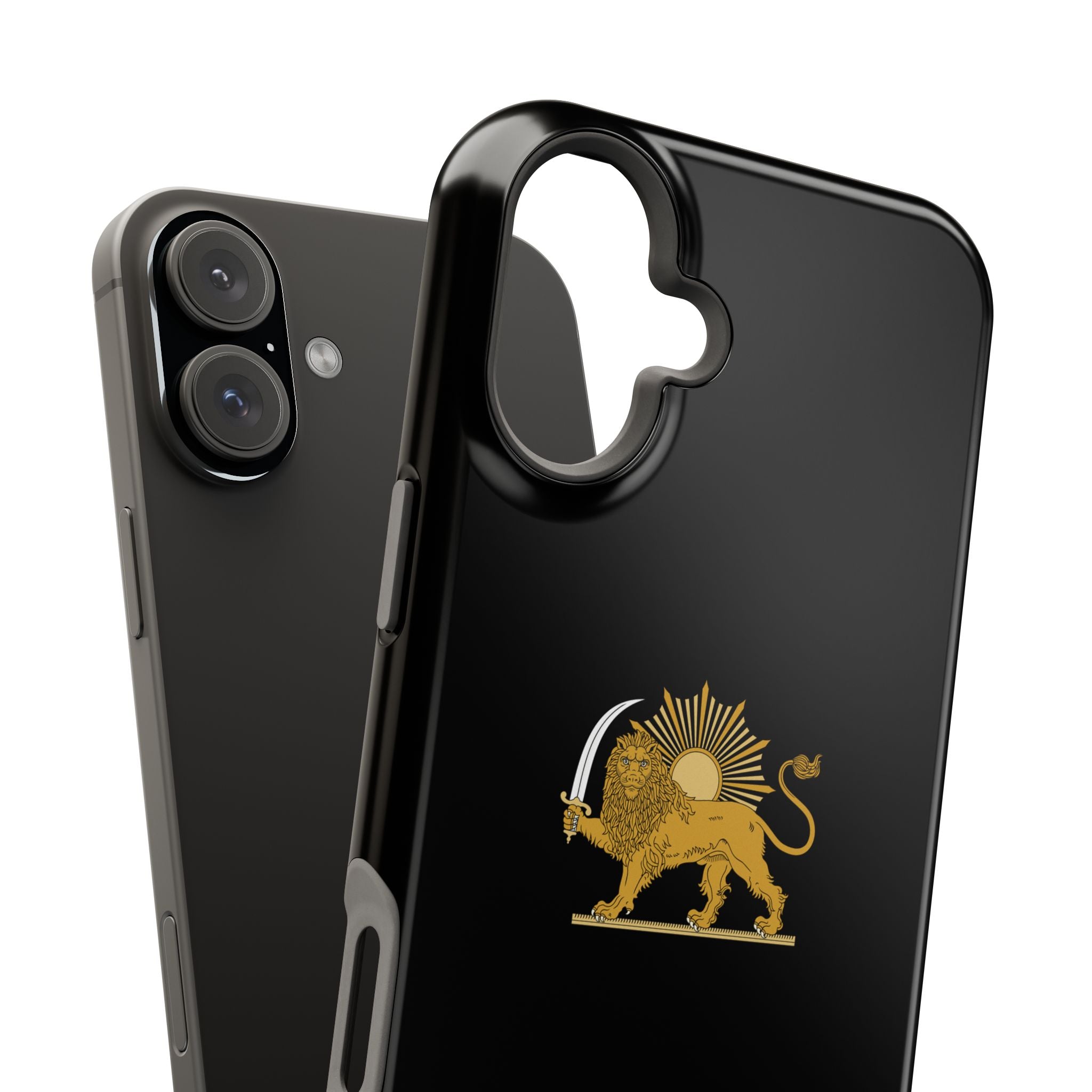 'JavidShah' Magnetic Impact-Resistant Case — Golden Lion and Sun Design