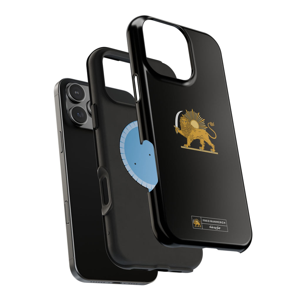 'JavidShah' Magnetic Impact-Resistant Case — Golden Lion and Sun Design