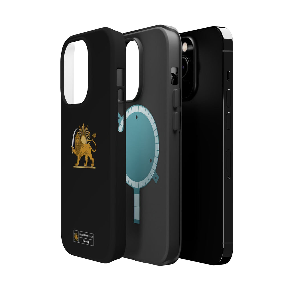 'JavidShah' Magnetic Impact-Resistant Case — Golden Lion and Sun Design
