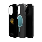 'JavidShah' Magnetic Impact-Resistant Case — Golden Lion and Sun Design