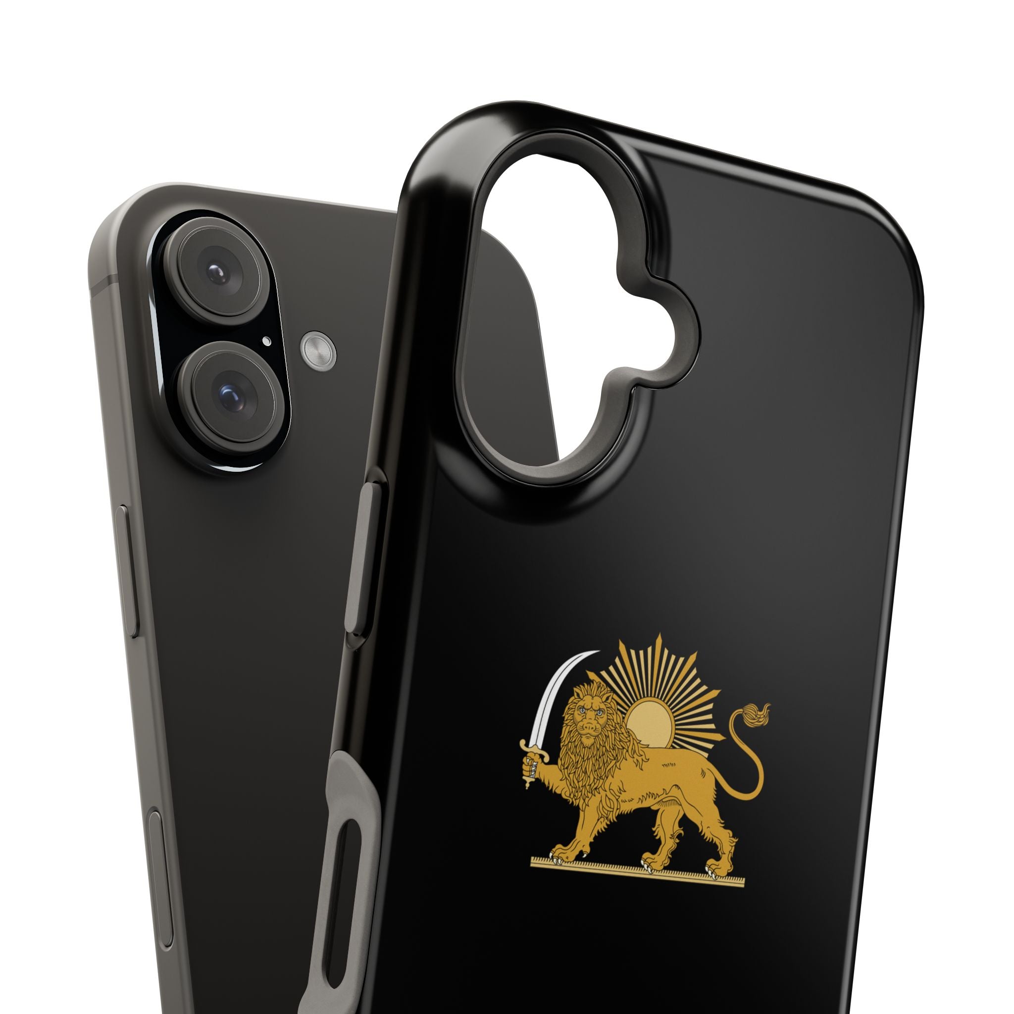 'JavidShah' Magnetic Impact-Resistant Case — Golden Lion and Sun Design
