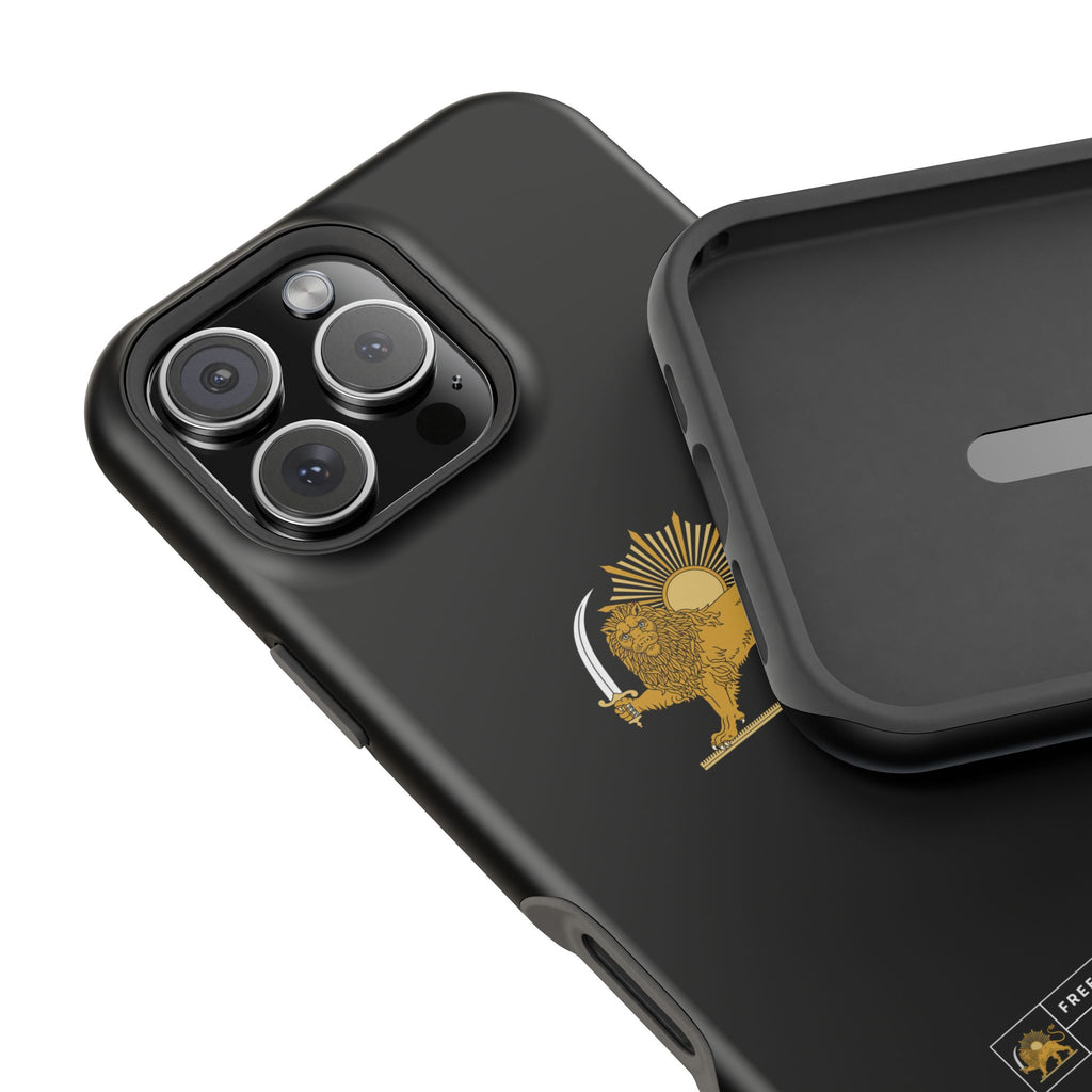 'JavidShah' Magnetic Impact-Resistant Case — Golden Lion and Sun Design