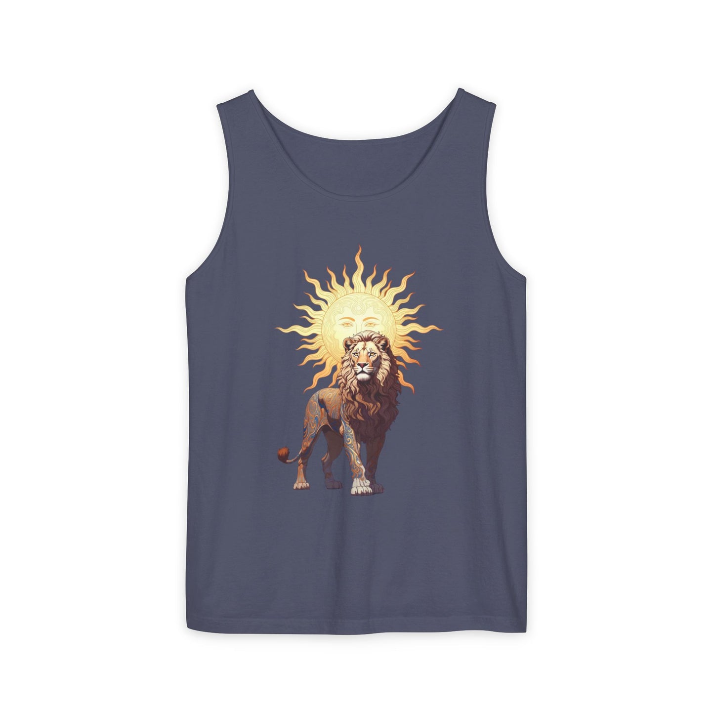 Lion & Sun Tank Top - Vintage Persian Sunface Graphic Tank