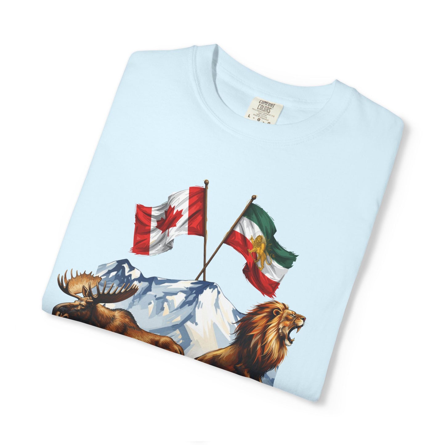 Canadian Flag x Lion and Sun Tee - Free Iran Solidarity T-Shirt