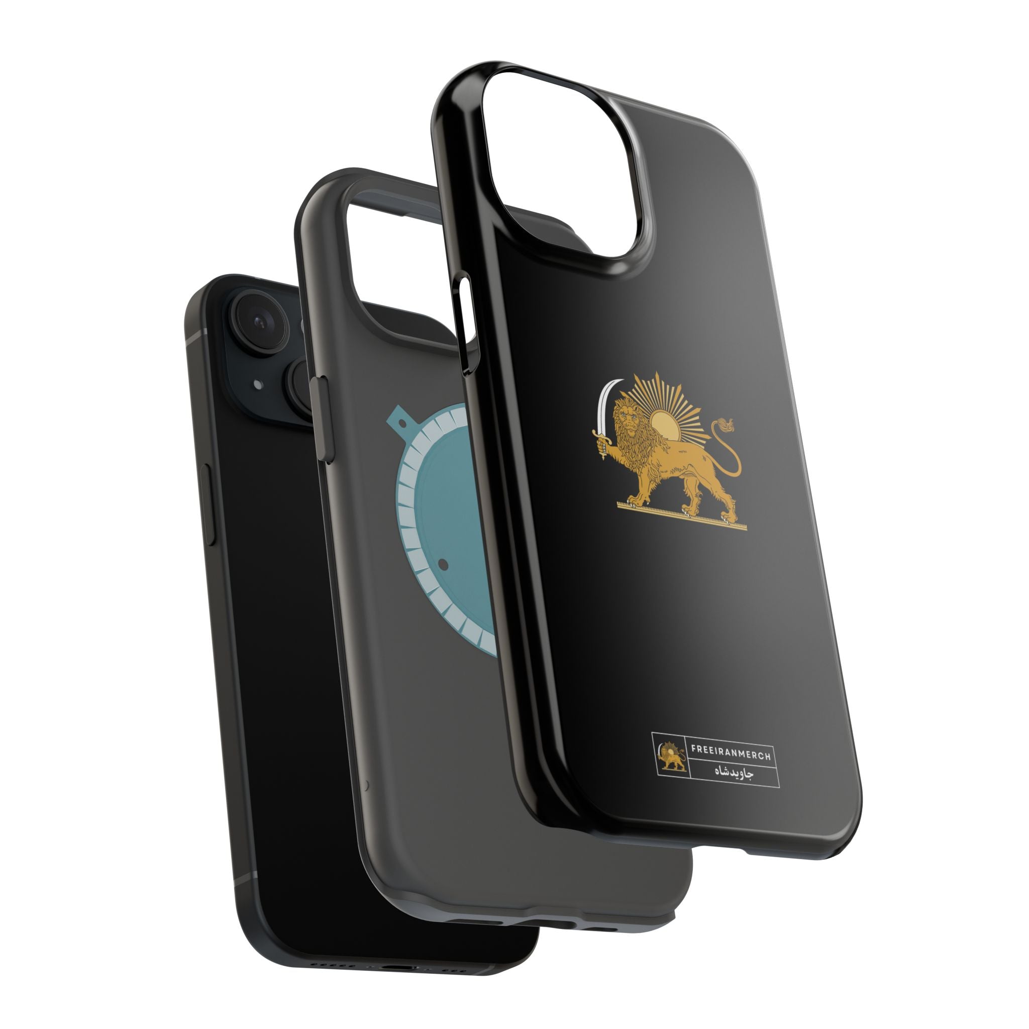 'JavidShah' Magnetic Impact-Resistant Case — Golden Lion and Sun Design
