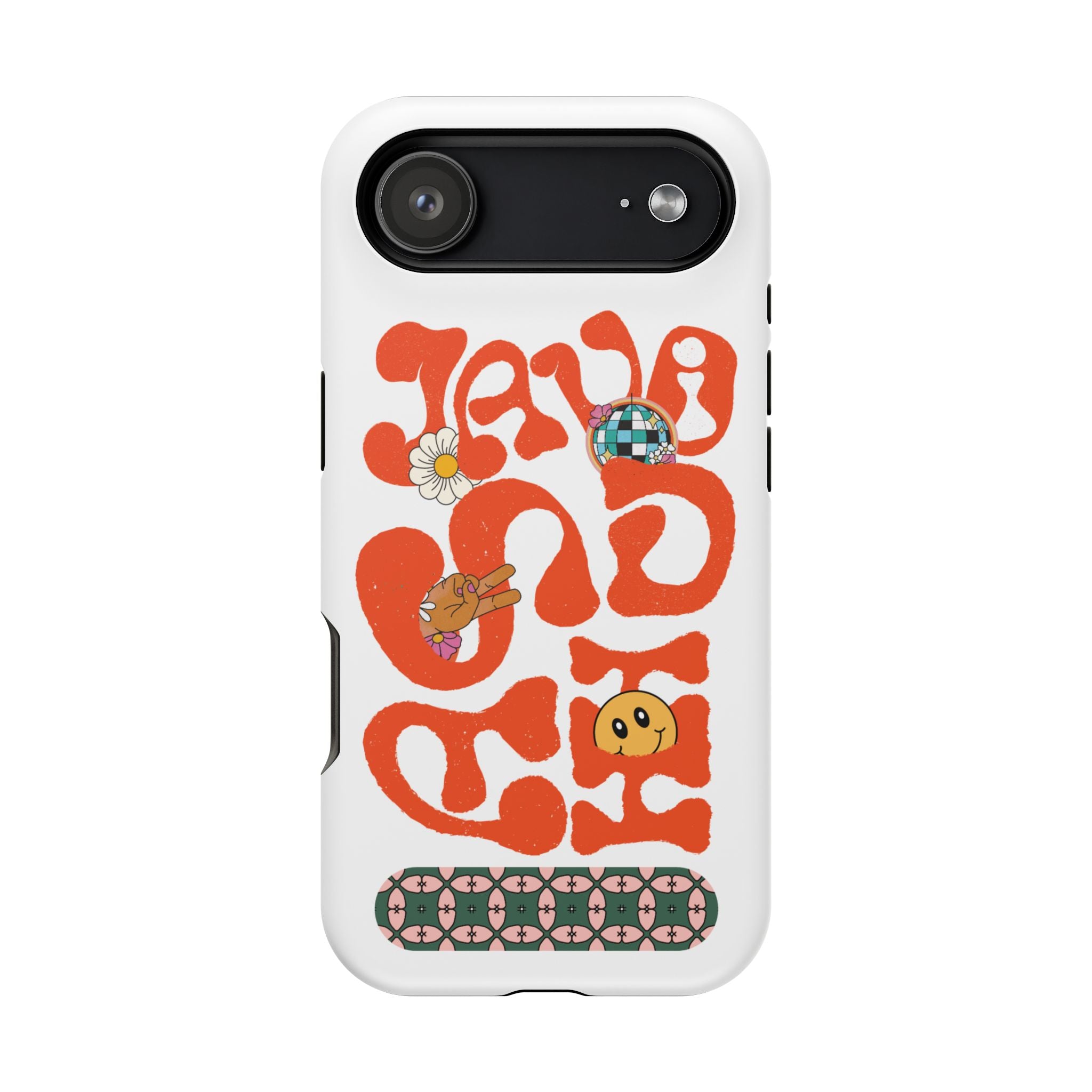 Retro 'JAVIDSHAH' Magnetic Impact Phone Case — 70s Groovy Floral & Smiley Design