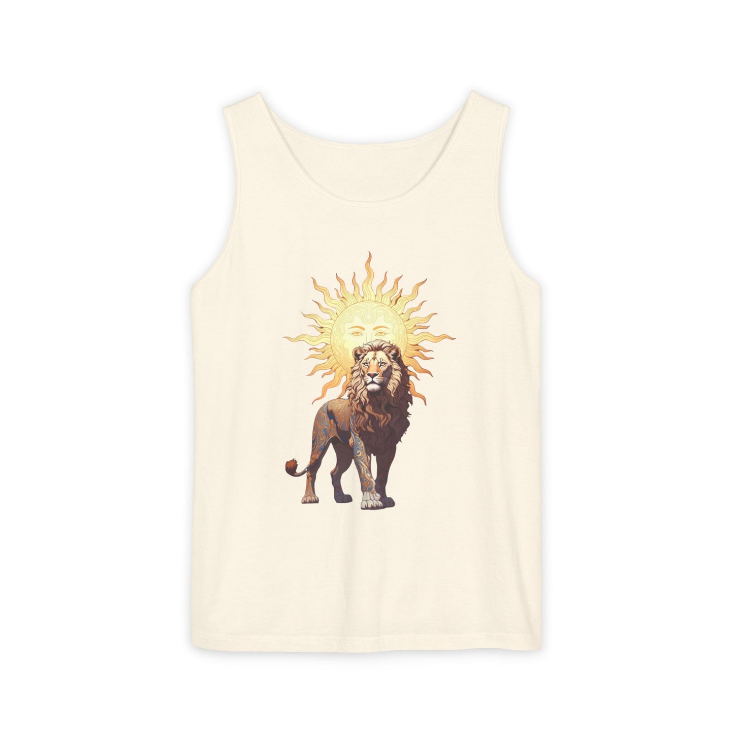 Lion & Sun Tank Top - Vintage Persian Sunface Graphic Tank