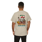 Iran Cute Chibi Style Collage Graphic Tee — Shah, Prince Reza Pahlavi & Iran Landmarks Travel T-Shirt
