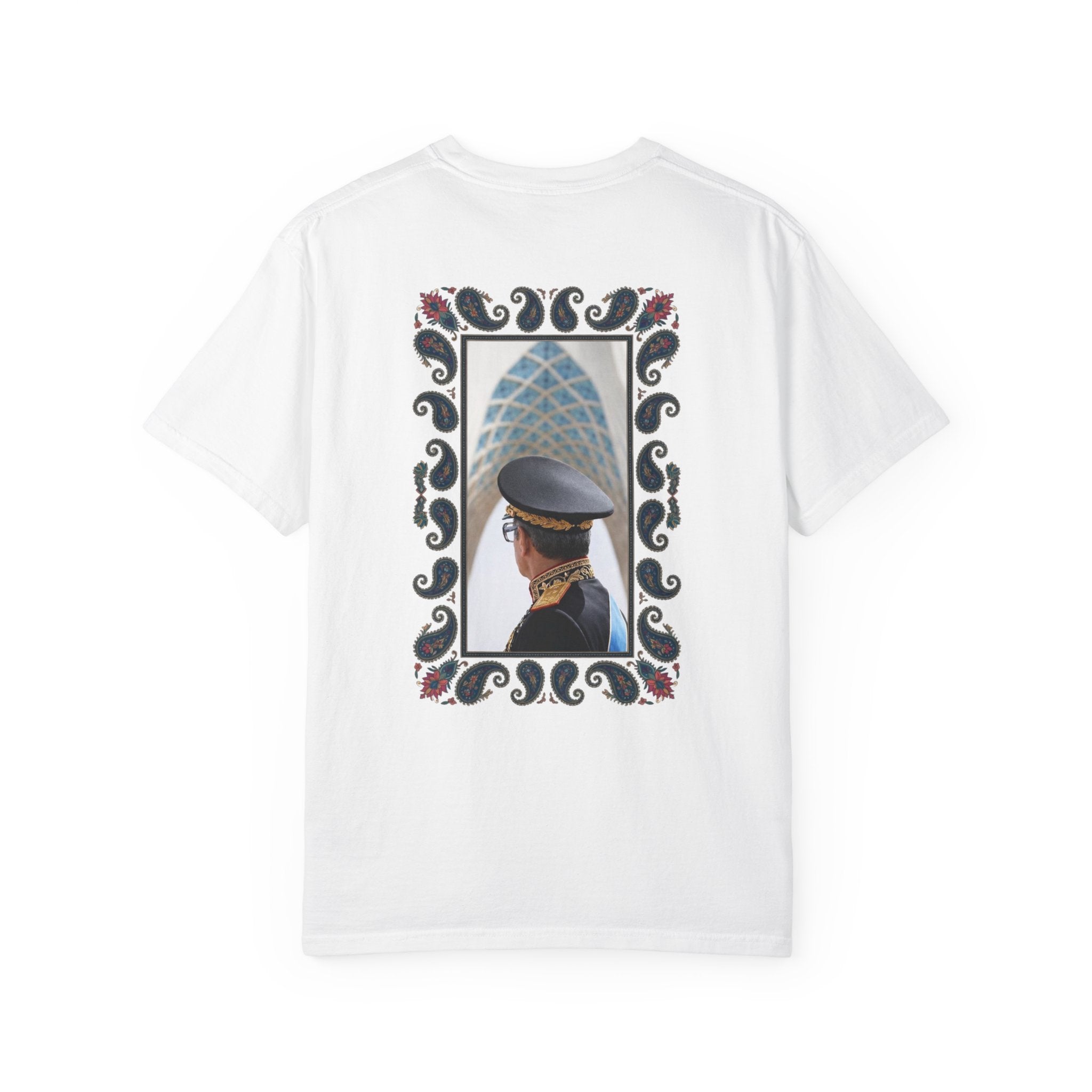 Persia Heritage & Pride T-Shirt — Lion and Sun Crest with Paisley Shah Back Design