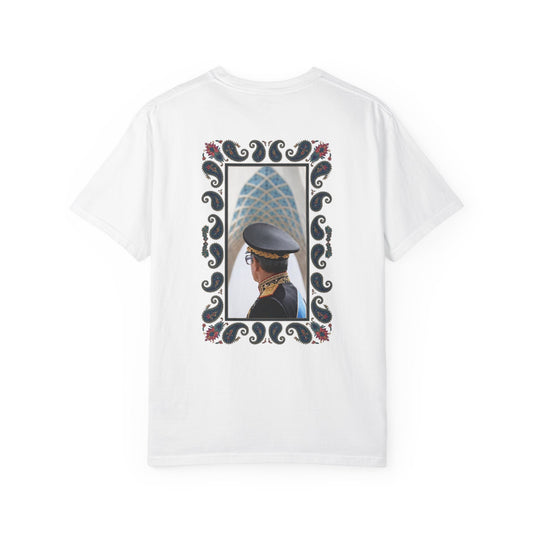 Persia Heritage & Pride T-Shirt — Lion and Sun Crest with Paisley Shah Back Design