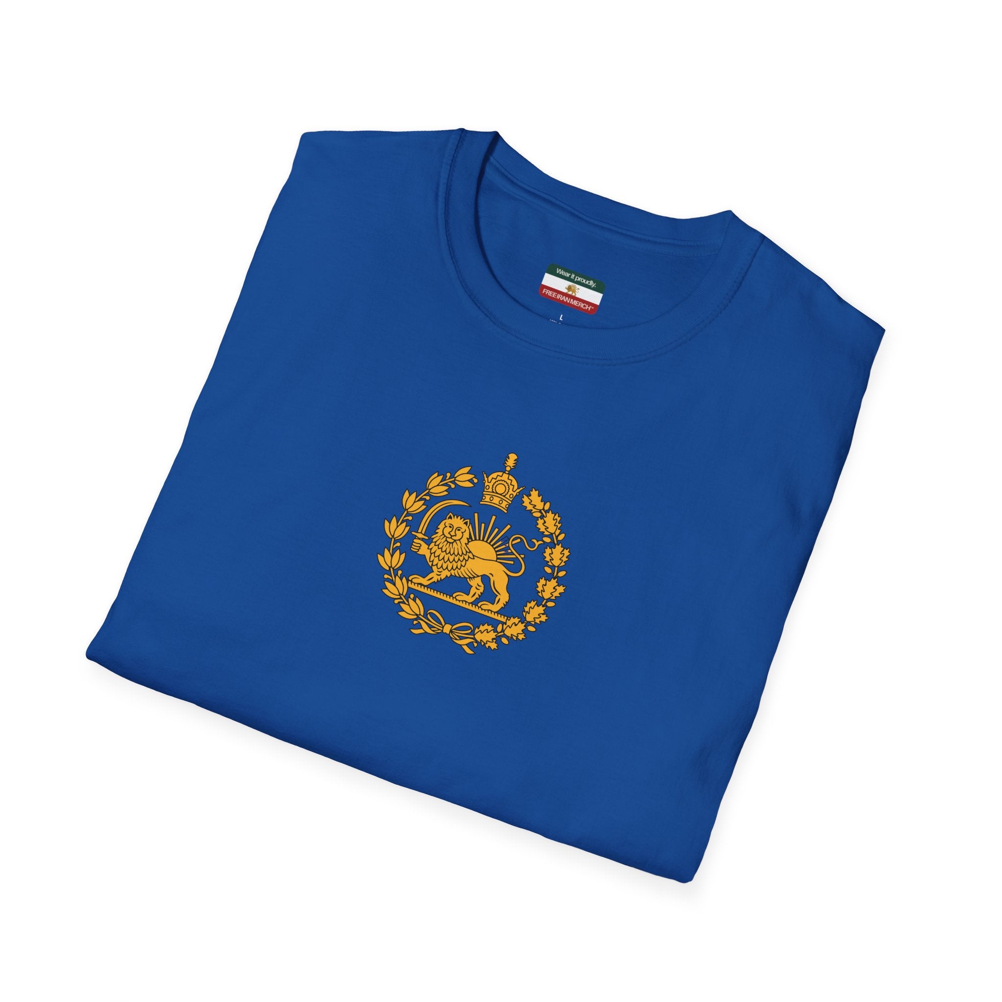 Iran Monarchy Lion & Sun Crest T-Shirt — Vintage Persian Imperial Emblem Tee