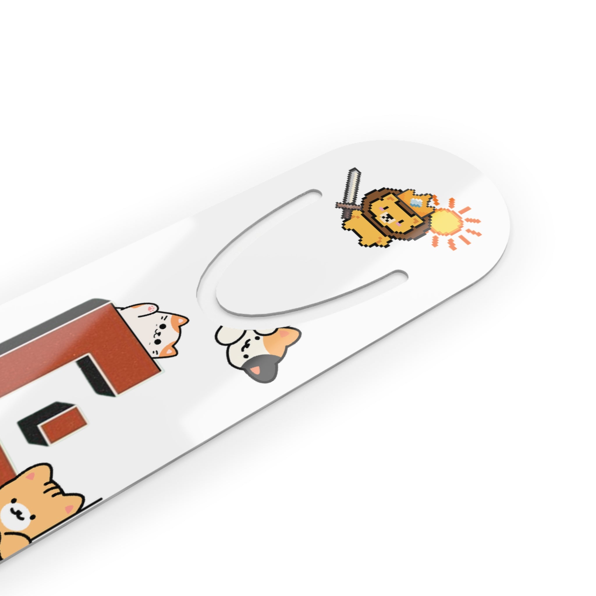 Iran Cute Cat Bookmark — Lion and Sun Pixel Metal Page Marker