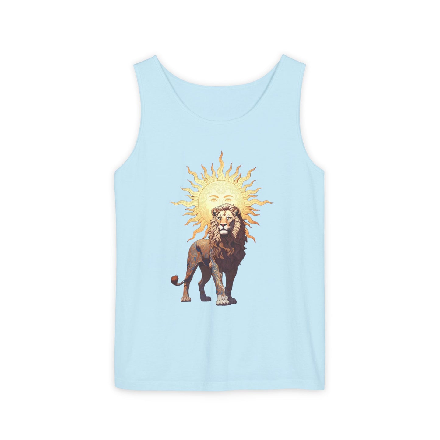 Lion & Sun Tank Top - Vintage Persian Sunface Graphic Tank