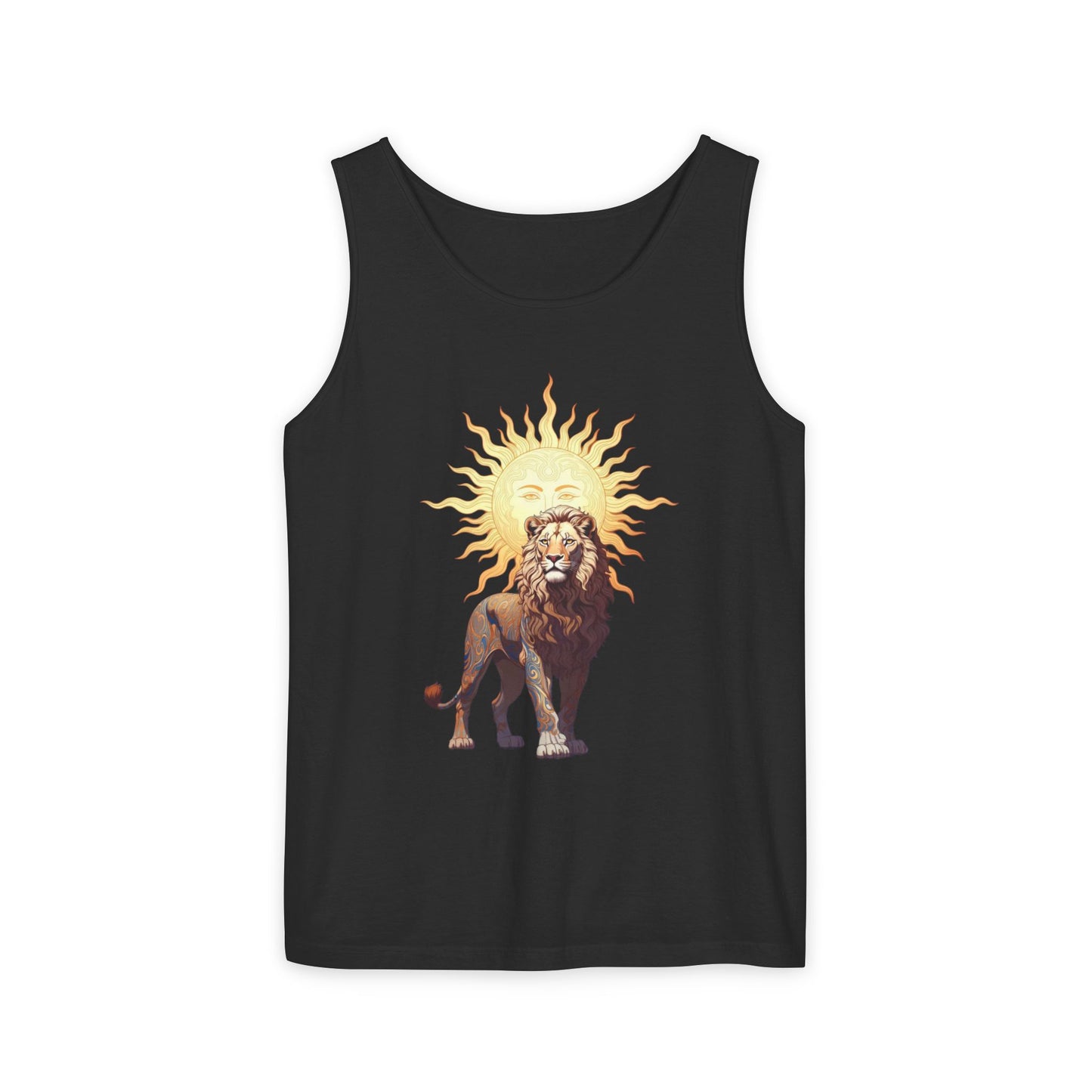 Lion & Sun Tank Top - Vintage Persian Sunface Graphic Tank