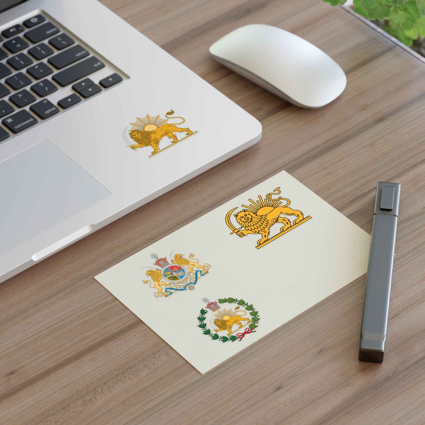 Iran Monarchy Lion & Sun Set Sticker Sheet – Vintage Iranian Monarchy Emblem Decals