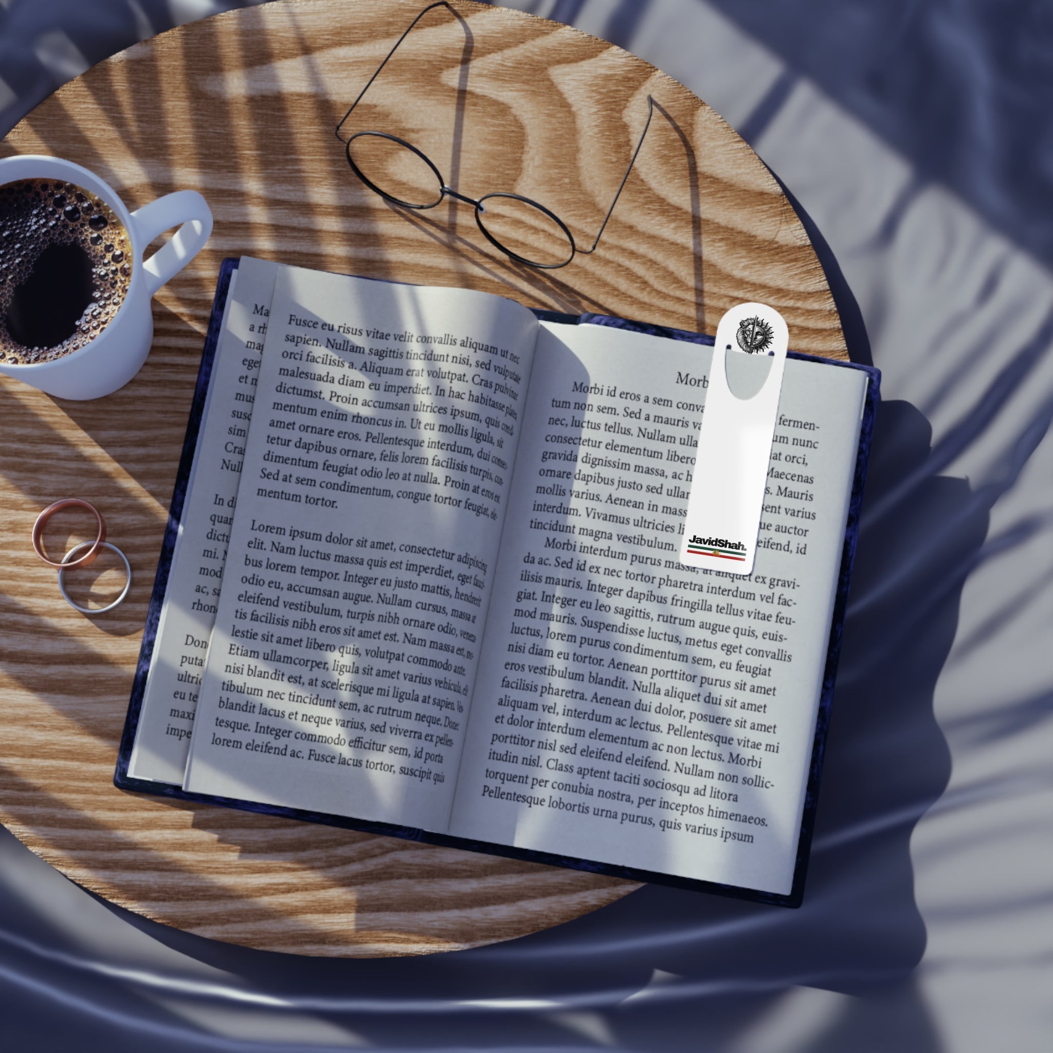 Lion & Sun Metal Bookmark — 'JavidShah' with Iran Monarchy flag design