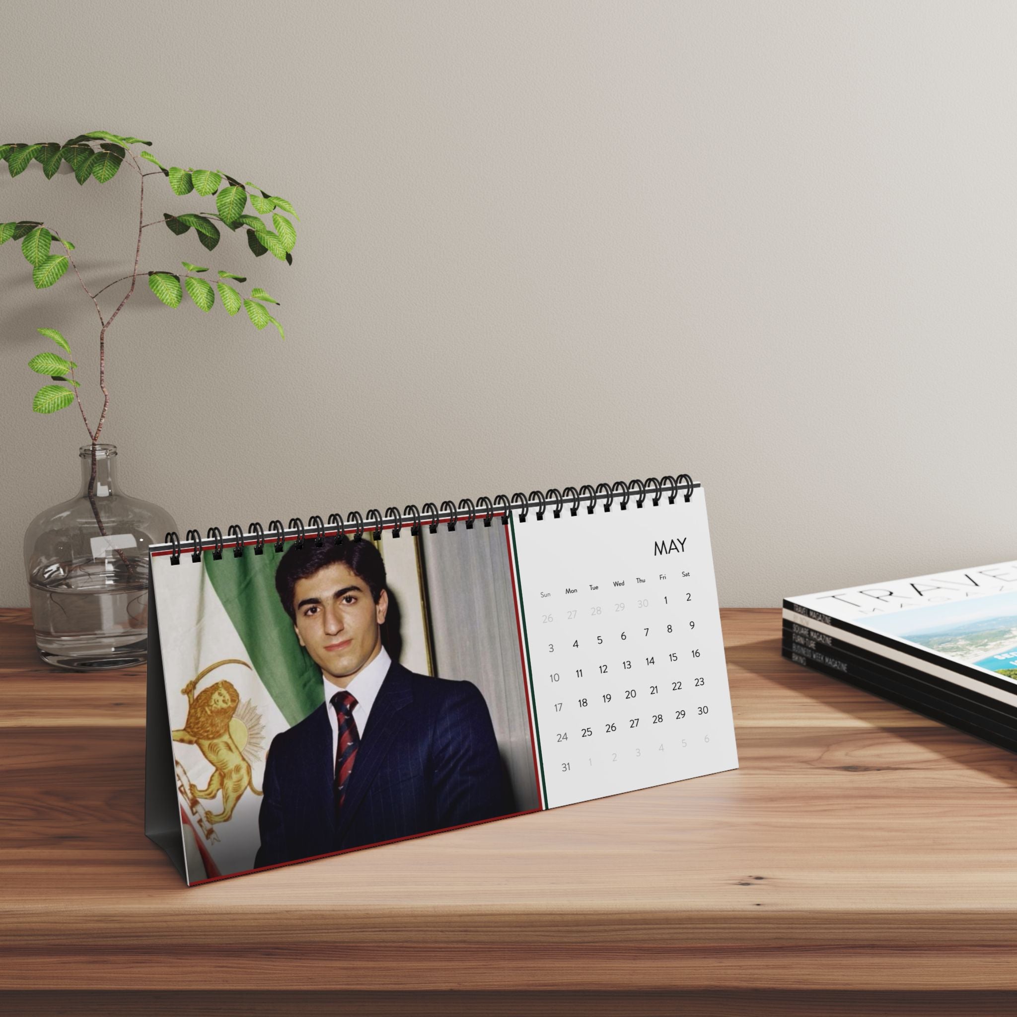 2026 ‘MIGA with Pahlavi’ Desktop Calendar (Grid)