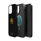 'JavidShah' Magnetic Impact-Resistant Case — Golden Lion and Sun Design