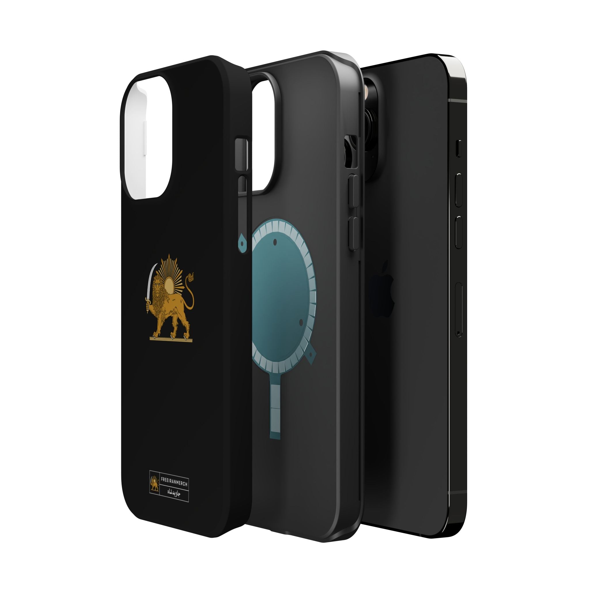 'JavidShah' Magnetic Impact-Resistant Case — Golden Lion and Sun Design