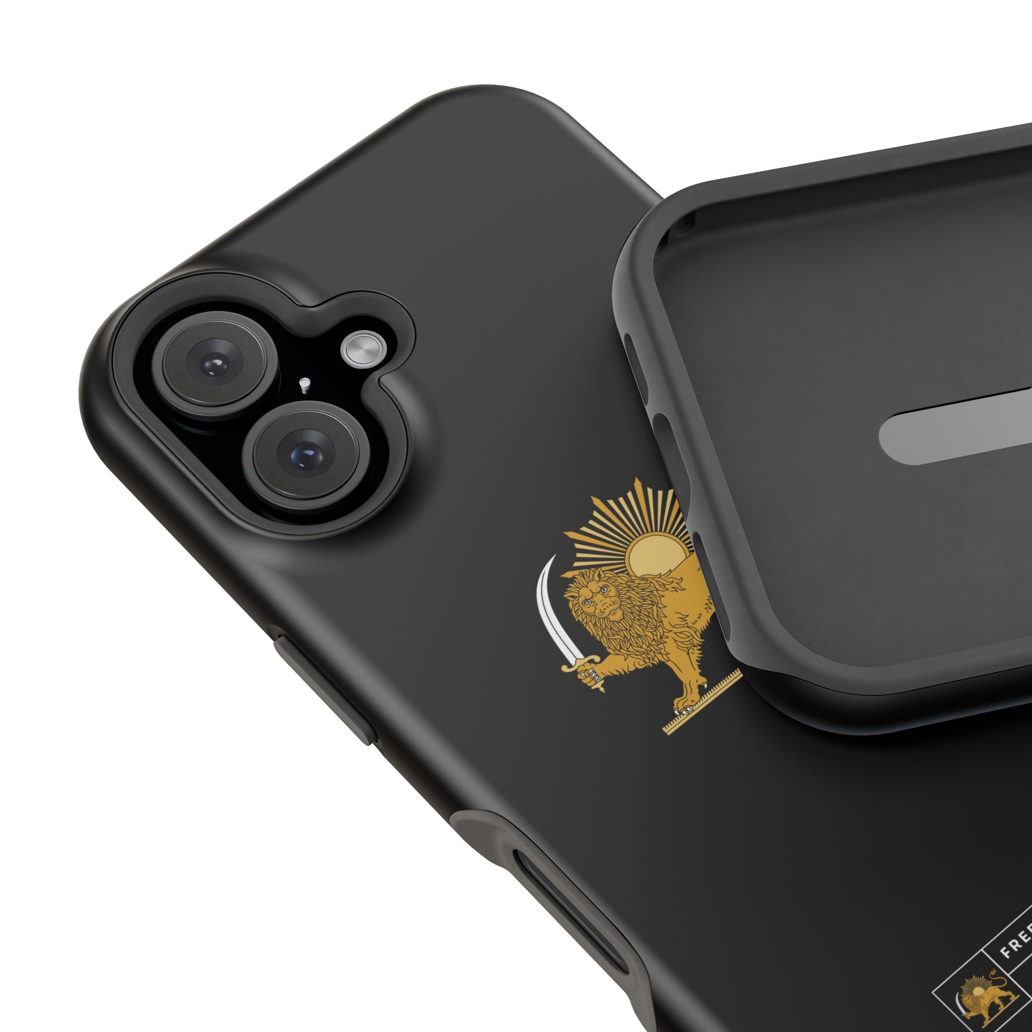 'JavidShah' Magnetic Impact-Resistant Case — Golden Lion and Sun Design