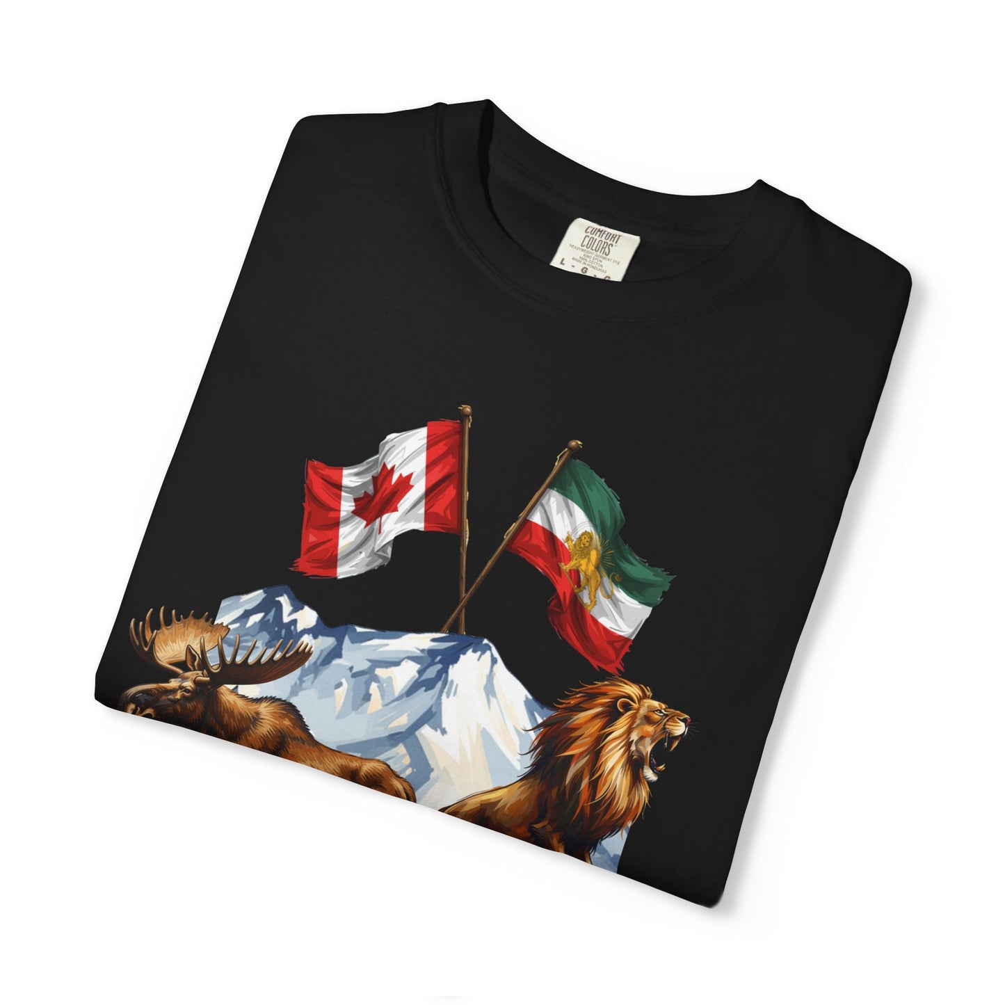 Canadian Flag x Lion and Sun Tee - Free Iran Solidarity T-Shirt