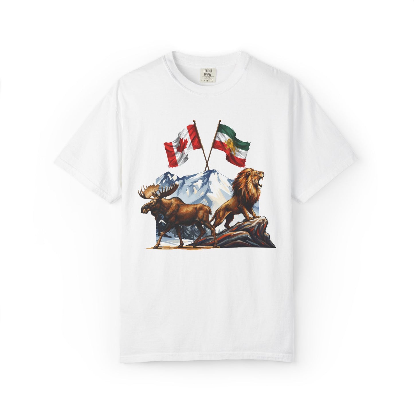 Canadian Flag x Lion and Sun Tee - Free Iran Solidarity T-Shirt