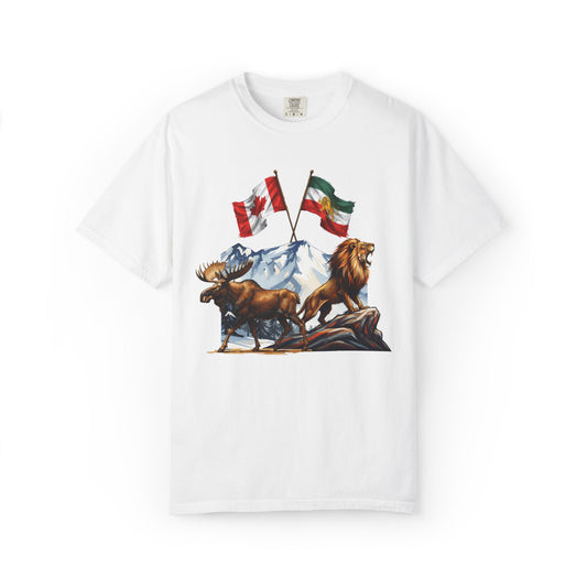 Canadian Flag x Lion and Sun Tee - Free Iran Solidarity T-Shirt