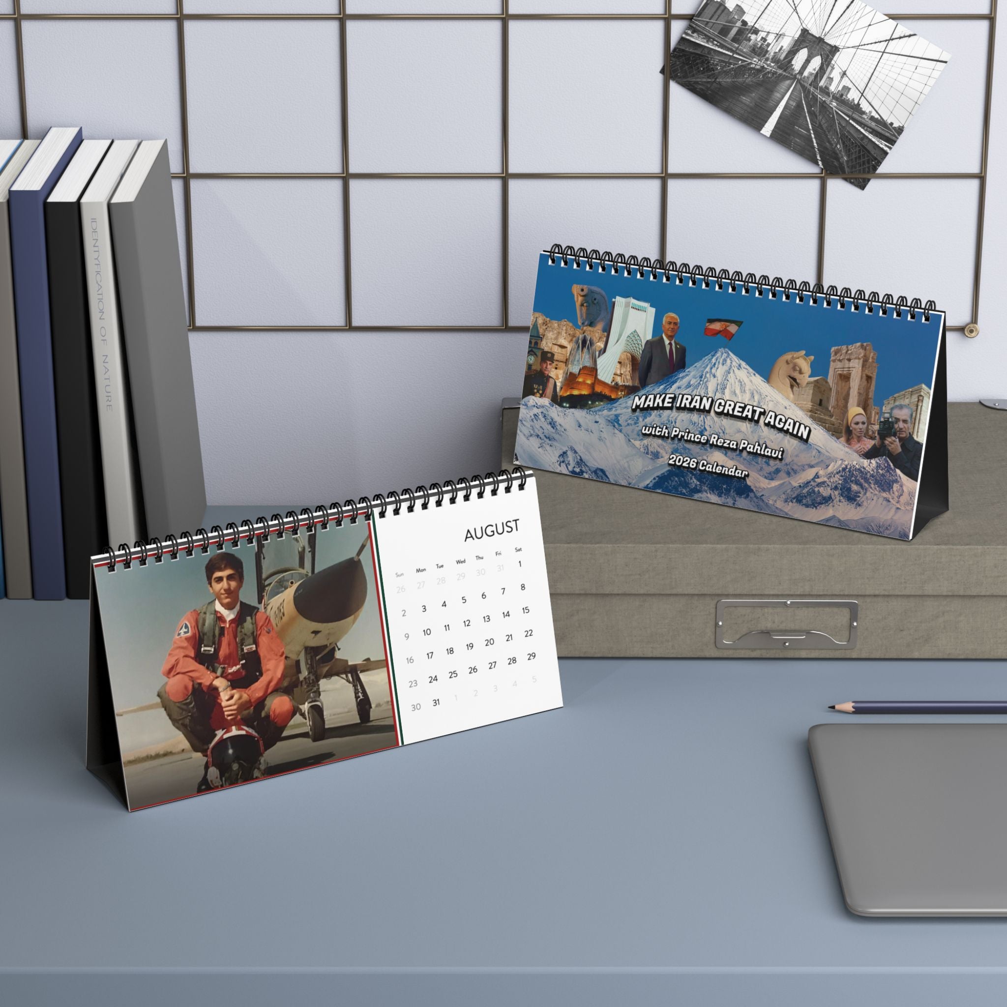 2026 ‘MIGA with Pahlavi’ Desktop Calendar (Grid)