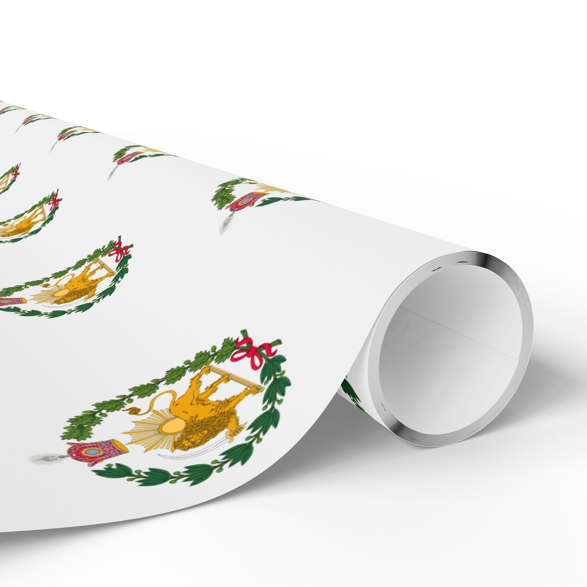 Iran Monarchy Lion & Sun Crest Pattern Wrapping Paper
