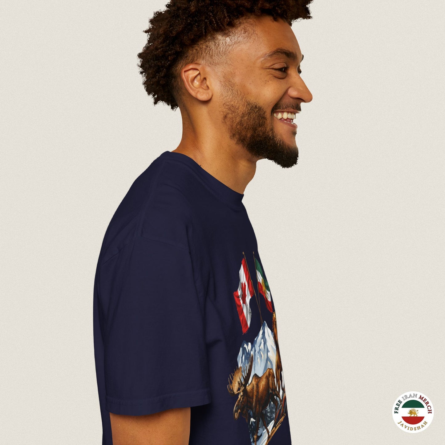 Canadian Flag x Lion and Sun Tee - Free Iran Solidarity T-Shirt