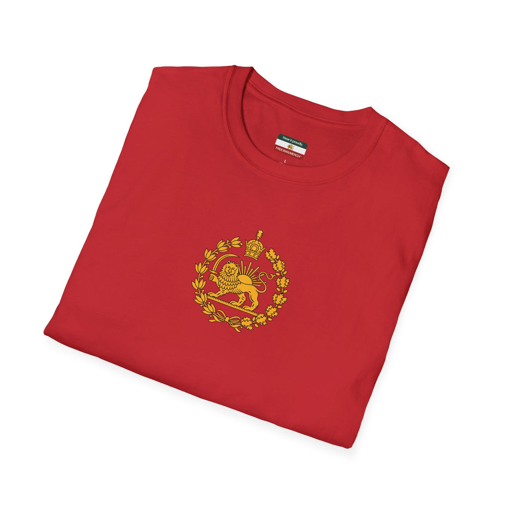 Iran Monarchy Lion & Sun Crest T-Shirt — Vintage Persian Imperial Emblem Tee