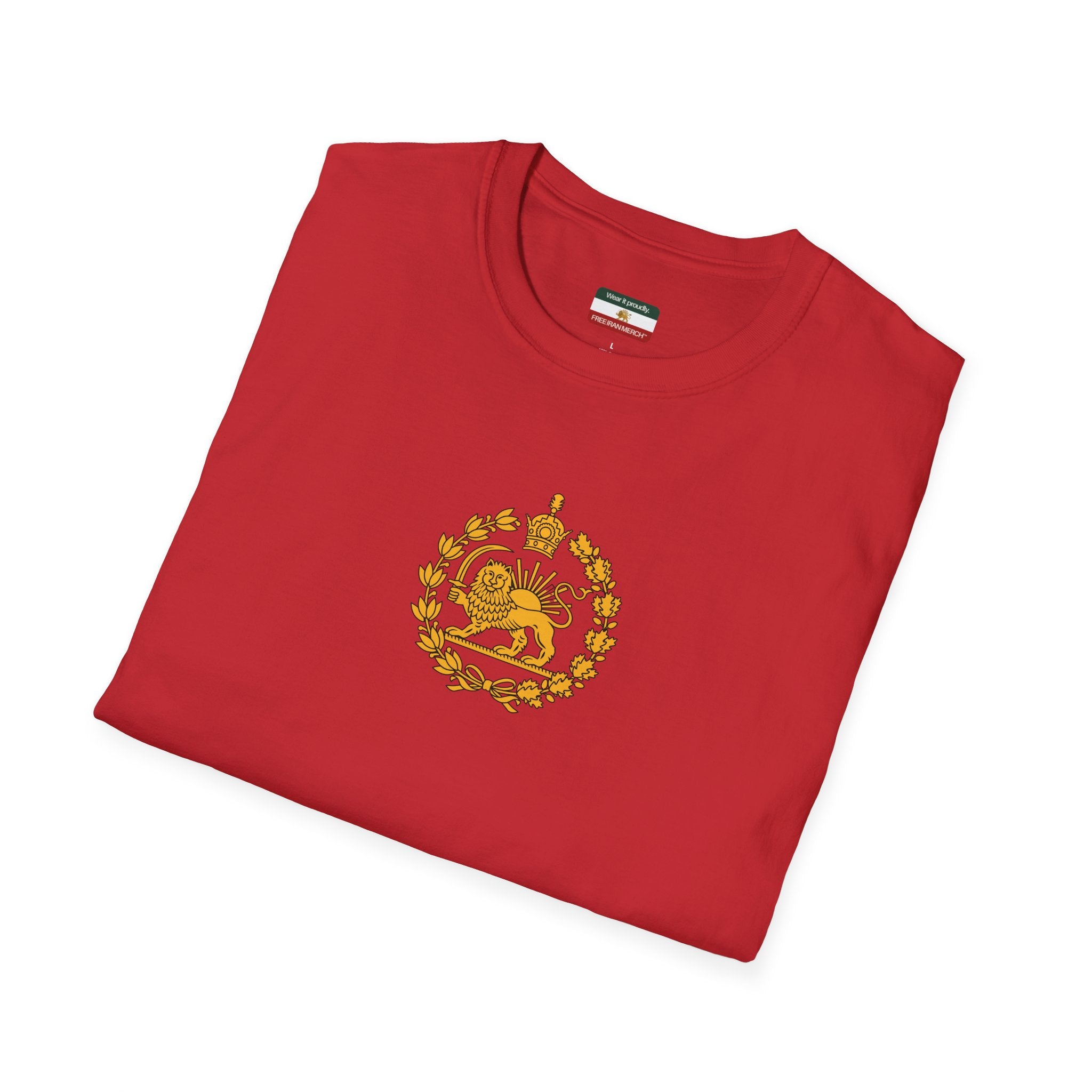 Iran Monarchy Lion & Sun Crest T-Shirt — Vintage Persian Imperial Emblem Tee